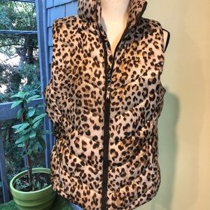 SO Leopard Print Puffer Vest